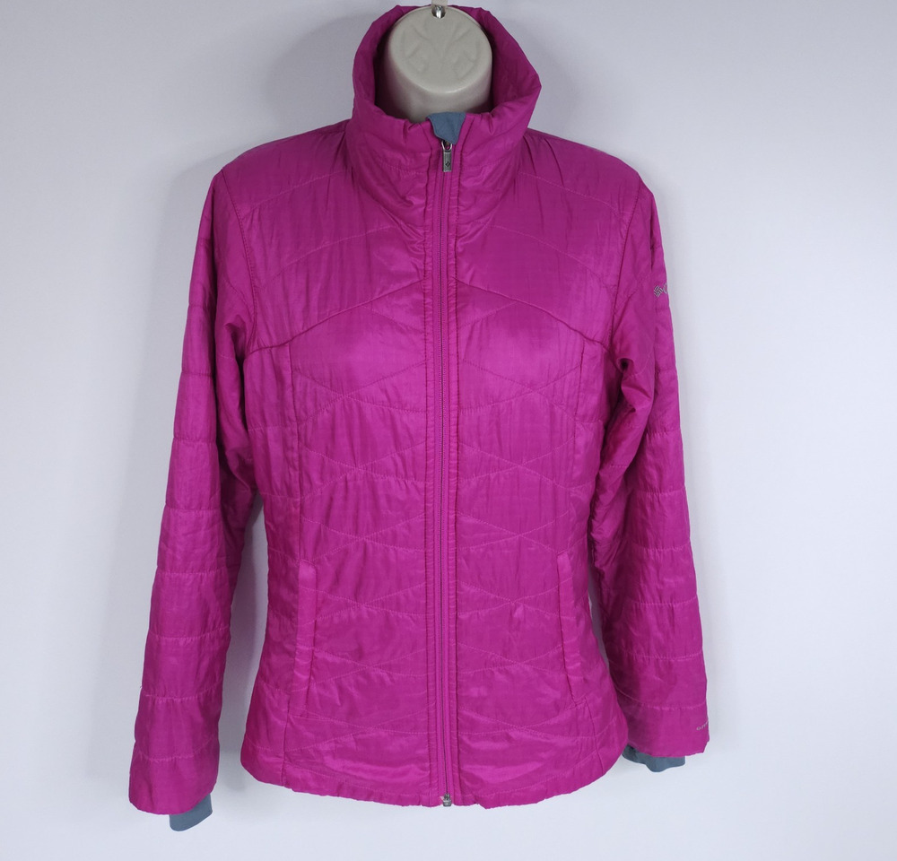 Columbia Omni Heat Women's Pink Full Zip Jacket XS High Neck Pockets